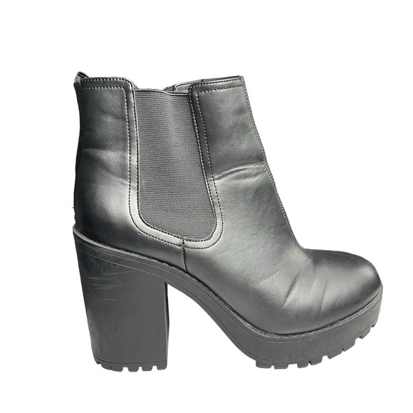 H & M Divided Chelsea Black  Round Toe Ankle Boots Size 40 - Picture 4 of 11